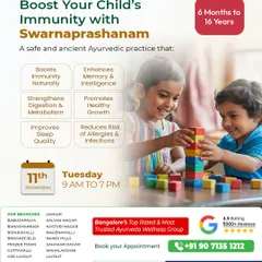 A sharper mind and better focus are key benefits of Swarnaprashanam. This Ayurvedic practice supports cognitive development, helping children with memory and intelligence through natural means.