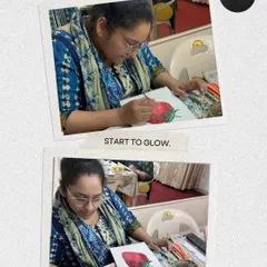 Watch this berry start to glow! A participant brings a juicy strawberry to life on canvas during one of our fun and relaxed women's art sessions.
