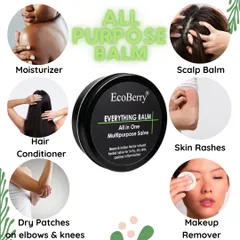 The versatility of our 'Everything Balm' continues. It can be used as a daily moisturizer, a scalp balm, a hair conditioner, a makeup remover, and a treatment for dry patches on elbows and knees.