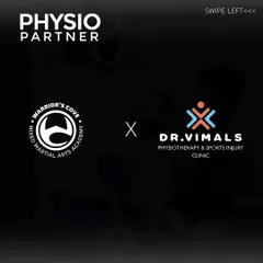 We are the official physio partner for Warrior's Cove Mixed Martial Arts Academy. This graphic announces our collaboration to support their fighters during training and recovery.