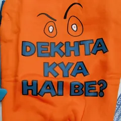 For the dog with a bit of attitude. This quirky orange t-shirt with the "Dekhta Kya Hai Be?" slogan is sure to get some laughs at the park.