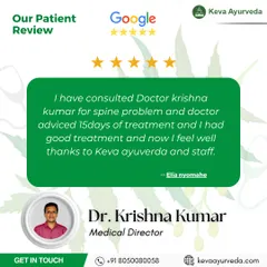 This 5-star review from Elia, whom I treated for a spine problem, shows the positive outcomes of a dedicated 15-day treatment plan. It reflects my commitment to helping patients feel well through structured Ayurvedic therapies.