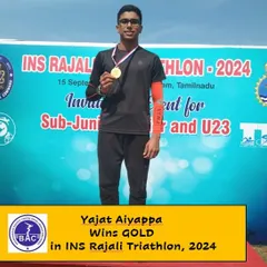 Congratulations to our triathlete Yajat for winning gold at the INS Rajali Triathlon 2024. This event also served as a selection trial for the Asia Triathlon Cup, and we are proud of his performance.