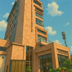 An artistic rendering of our hotel, capturing the warm, golden hues of a perfect city day. We aim to create moments that feel just as memorable.