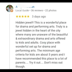 "Hidden jewel!!" Reviews like this are a blessing and keep us going. It fills us with gratitude to know that artists and audiences feel the warmth and potential of our space. This is why we built Vyoma.