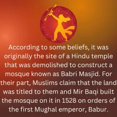 This graphic explains the conflicting claims. One side believed a Hindu temple was demolished to build the Babri Masjid, while the other side claimed the land was titled to them for the mosque's construction in 1528.