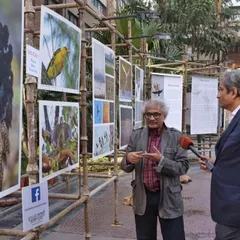 Here, the respected journalist Ravish Kumar of NDTV is interviewing my friend and mentor, Aditya Arya, at the Aravali Utsav exhibition. I was proud to have my photographs be a part of this important show highlighting the biodiversity of the Aravali range.