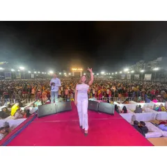 This is what I live for. Standing on stage in front of a massive, roaring crowd in Rajkot. You people have my heart, and your energy is next level. This is the connection that makes every performance special.