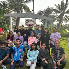 A happy group of friends posing by our Triquetra sign. It's the perfect spot to capture the memory of your fun day out.
