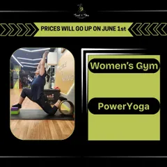 A reminder about our price update, featuring a shot from our Power Yoga class. We're committed to investing in our studio to give you the best experience.