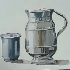 This is an excellent example of a steel object study by one of our elementary exam students. Notice the careful shading and use of grey tones to create a metallic effect.