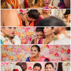 A collage of precious, emotional moments from a wedding ceremony. My goal is to make you feel so comfortable and confident that you can fully immerse yourself in the moment, knowing your makeup will stay perfect.