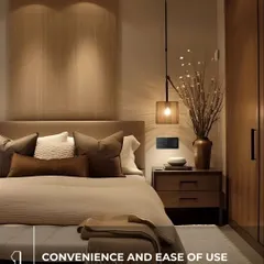 Convenience is at the core of my service. This image shows a smart control panel right by the bedside, giving you easy access to control your entire home, anytime and anywhere, without leaving your bed.