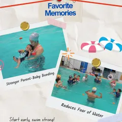 These photos capture the core of our infant program: strengthening the parent-baby bond and reducing any fear of water through gentle, guided activities.