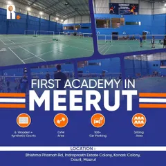 We are proud to have opened the first dedicated badminton academy in Meerut. This facility includes 6 wooden and synthetic courts, a gym area, and ample parking.