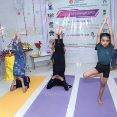 Here are some of our young participants demonstrating advanced postures like Sirsasana (Headstand) and Vrikshasana (Tree Pose) during the All India Children's Yogasana Championship. Their balance and focus are an inspiration, showing the amazing potential that lies within every child.
