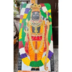 The full Ram Lalla painting, standing on its own. This 3.5 by 2 feet canvas is a statement piece, designed to be the focal point of a room and a source of constant blessing.
