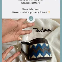 Let's talk about handles. If your mugs don't feel right in the hand, the proportions are likely off. I've developed a simple formula to get it just right, tested on hundreds of pots and students.