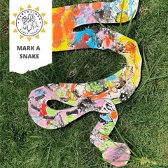 Sssss-so much fun! We use stamping, coloring, and cutting to create these vibrant snakes. This process art project allows for endless creativity with patterns and colors, inspired by our jungle theme.