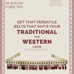 A versatile beaded belt with maroon hanging beads. This accessory is designed to enhance your look, whether you are styling a traditional saree or a modern western dress.