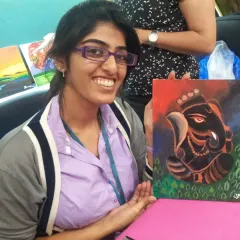 A beautiful Ganesha painting created during one of our corporate workshops at Wipro. It is amazing to see how different people interpret the same subject, each bringing their own unique touch. This is what makes every art party a special event.
