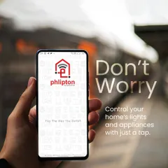 Peace of mind is now in your pocket. Whether you're on your way to work or on vacation, the Phlipton app lets you check and control your home's lights and appliances with just a tap.