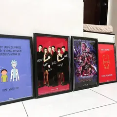 For the movie and TV show fans! I can create custom frames featuring posters from your favorite shows like Friends, Avengers, or Rick and Morty. This collection shows a few examples I've made for customers.