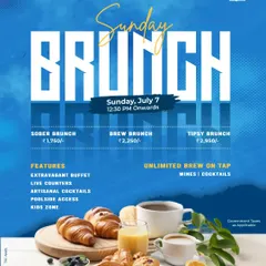 Your weekend plans are here. Our Sunday Brunch features an extravagant buffet, live counters, artisanal cocktails, and even a kids zone, making it a perfect family outing.