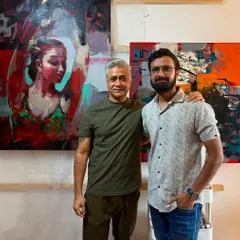 With the respected contemporary artist Niladri Paul. It is always inspiring to connect with and learn from other artists in the field.