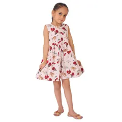 For kidswear, it's all about capturing the charm. This is a final edited shot for an e-commerce listing, featuring a clear, front-facing view of this printed frock on a child model, ensuring customers see exactly what they're buying.