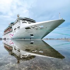 A creative reflection shot of the Cordelia cruise ship in port. I use natural elements like water to create unique compositions that offer a fresh perspective on a familiar subject.
