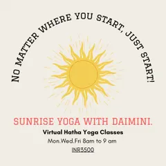 This is your official invitation to join my Sunrise Hatha Yoga classes. They are completely virtual, so you can join from anywhere. We keep the groups small to make sure everyone gets the attention they need.