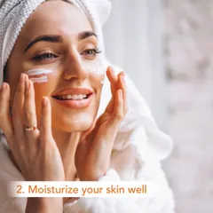 Hydration is key to a radiant finish. After cleansing, apply a good moisturizer suited to your skin type to ensure your skin is plump and smooth before makeup.