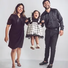 We love the pure joy in this shot. Our studio sessions are all about having fun and letting your family's energy shine, creating memories you'll laugh about for years.
