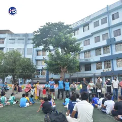 Addressing young athletes at Don Bosco Nerul during our launch event. Partnering with esteemed institutions is key to our mission of developing talent.