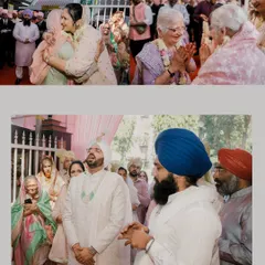 Heartfelt greetings and hugs between family members at a Sikh wedding, capturing the warmth and emotion of the day.