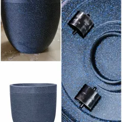 Our FRP pots come in various shapes and sizes, including these round planters with a textured finish. They are weather-resistant and a great choice for outdoor garden spaces.