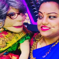 A selfie with the star, Kokila Ajji, on the vibrant set of Gichi Gili Gili Season 2. The audience loves her life-size presence on the show.