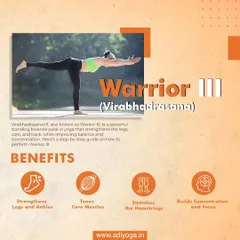 This guide explains the benefits of Virabhadrasana III, or Warrior III. It is a powerful standing balance pose that strengthens the legs, core, and back while improving concentration.