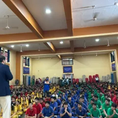 A wide view of my interactive session with students at St. Xavier's School, Airoli. We believe in creating an engaging environment where students feel comfortable asking questions and exploring their potential.