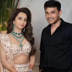 A star-studded night! Here I am with a client I styled for the Mehandi night of Alekha Advani and Aadar Jain, an event attended by Bollywood royalty.