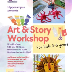 My Art & Story Workshop is a whimsical week of fun. Each day includes stories, process art, sensory play, and music, all centered around a theme that encourages inquiry and creativity.