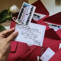 "Saying goodbye is not easy, but we're grateful for the memories." A close-up of one of the farewell cards, showing the heartfelt message.