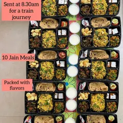 Getting an early start to pack these 10 Jain meal thalis for a train journey. My travel meals are designed to be delicious and convenient, so you can enjoy wholesome homemade food even when you're on the go.