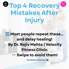 This graphic introduces the top four recovery mistakes people make after an injury. Healing isn't guesswork; it's a strategy, and avoiding these mistakes is the first step.