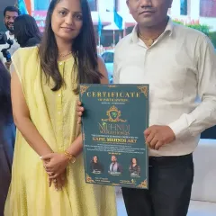 Another moment from the Mehndi Marathon, where I was happy to connect with fellow artists and showcase my work.