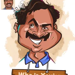 A digital caricature of the famous internet meme personality 'Xavier', also known as Pakalu Papito, showing the original photo for comparison.