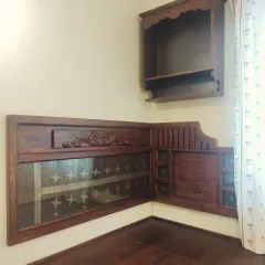 This is what I mean when I say a home is a story. For this guest bedroom, we embedded the client's mother's wedding sari into the headboard. It’s more than just furniture; it’s a piece of heritage, a touchable memory of love and blessings.