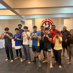 Our evening MMA batch with Coach Vikas. This group includes men and women of all experience levels, all working together to improve their martial arts skills.