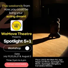 The spotlight is calling. Our Spotlight 5+1 workshop is the perfect first step for aspiring actors. This poster gives you a glimpse into a structured, practical program designed to turn your passion into real, applicable skills.
